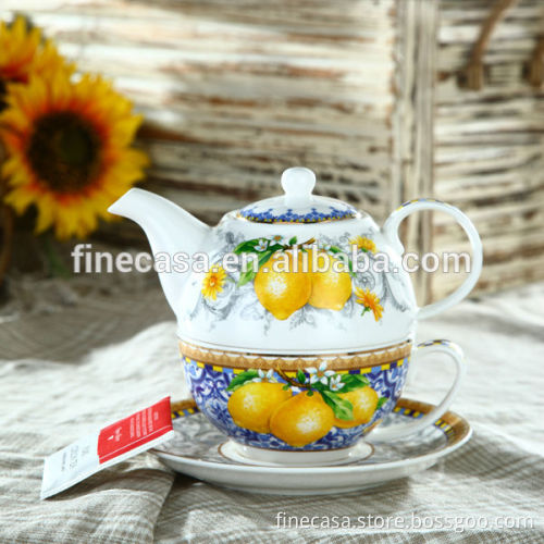 Elegant Fine New Bone China Ceramic Tea for One set of Lemon Fragrance